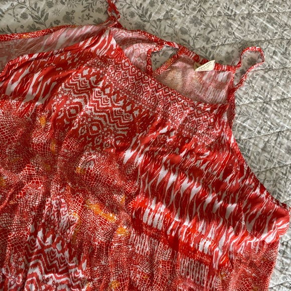 Spagetti strap maxi dress in bold orange print size XXL (20) by Faded Glory. - Picture 3 of 7